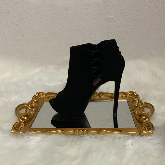 Mix No 6 - Black Suede Boot - 5 inch heel - Open Toe - Picture 9 of 9